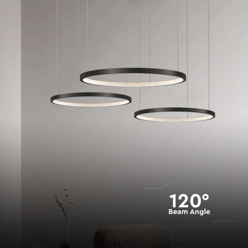 Lampadario LED a sospensione con filo 3xLED/19W/230V 4000K nero