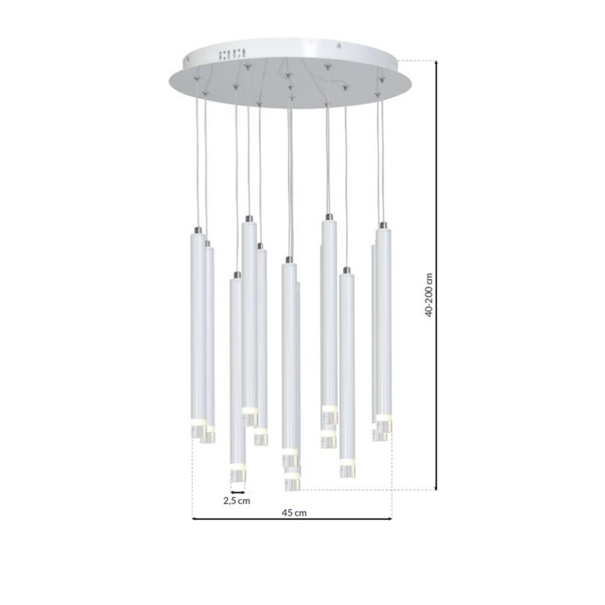 Lampadario LED a sospensione con filo ALBA 12xLED/1W/230V bianco