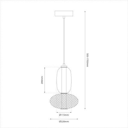 Lampadario LED a sospensione con filo ARAME LED/15W/230V diametro 22 cm nero