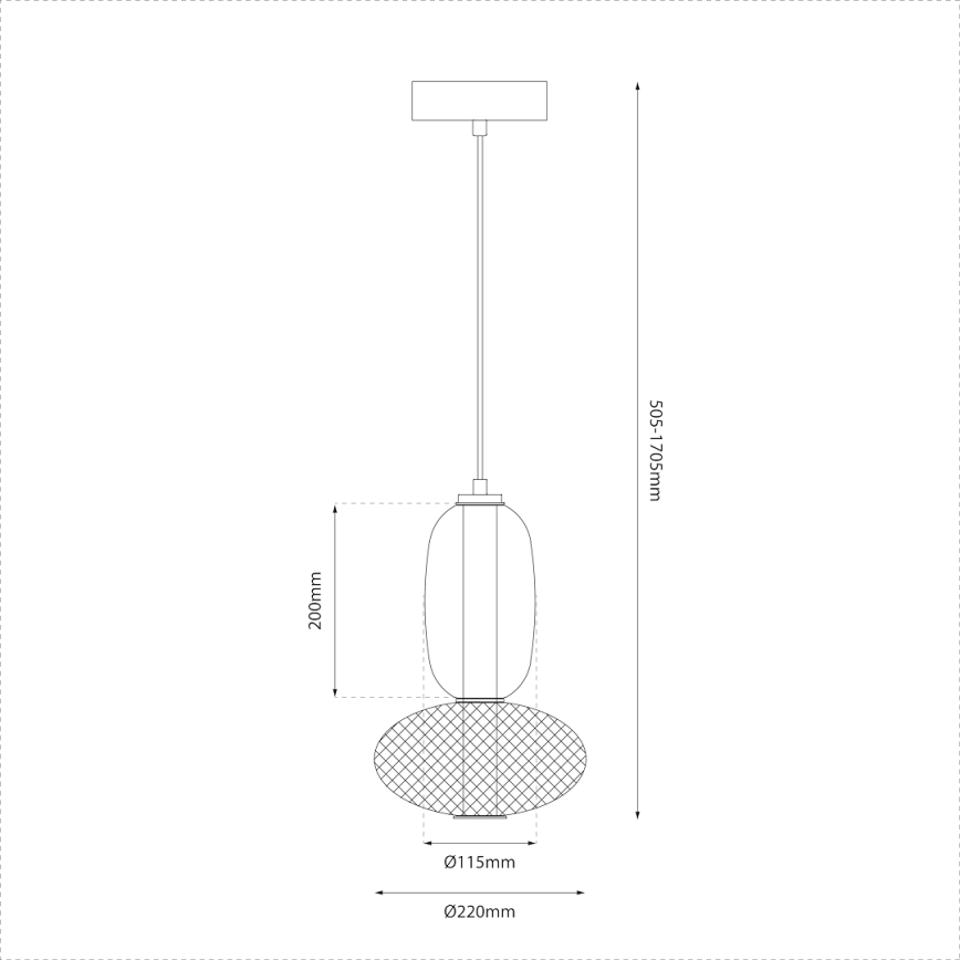 Lampadario LED a sospensione con filo ARAME LED/15W/230V diametro 22 cm nero