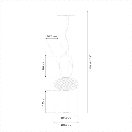 Lampadario LED a sospensione con filo ARAME LED/23W/230V diametro 22 cm nero