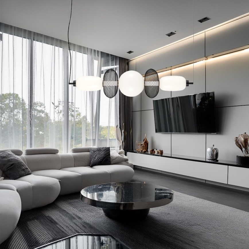Lampadario LED a sospensione con filo ARAME LED/32W/230V nero