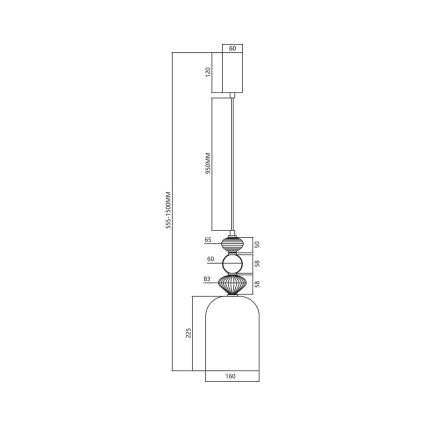 Lampadario LED a sospensione con filo ARTE LED/12W/230V diametro 16 cm nero