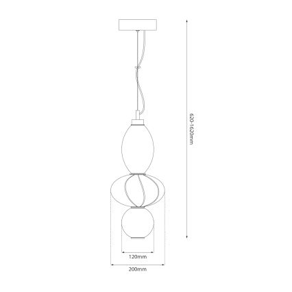 Lampadario LED a sospensione con filo ASCOLI LED/18W/230V diametro 20 cm beige