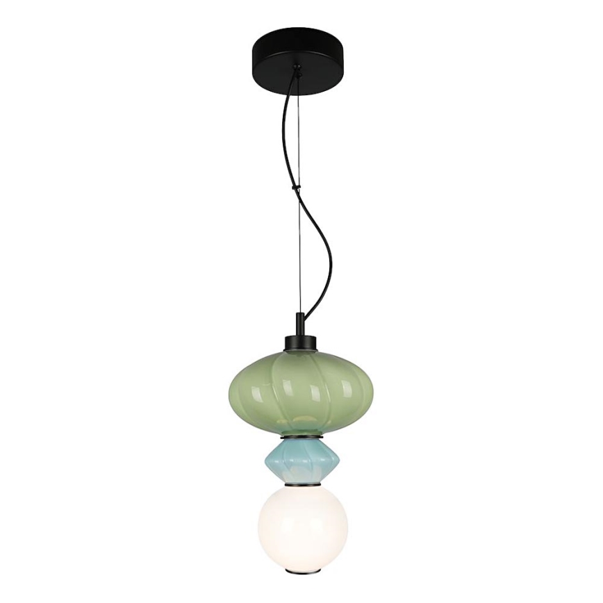 Lampadario LED a sospensione con filo ASCOLI LED/8W/230V diametro 20 cm verde/blu