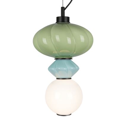 Lampadario LED a sospensione con filo ASCOLI LED/8W/230V diametro 20 cm verde/blu