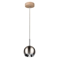 Lampadario LED a sospensione con filo BALL WOOD 1xGU10/5W/230V quercia opaco