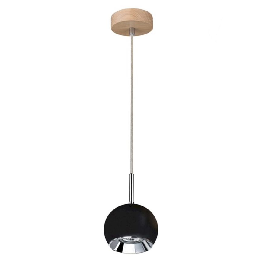 Lampadario LED a sospensione con filo BALL WOOD 1xGU10/5W/230V quercia opaco