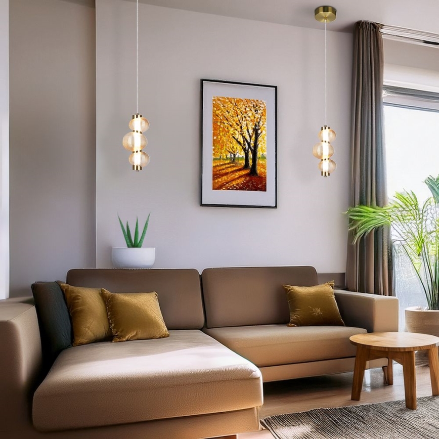 Lampadario LED a sospensione con filo BOLLA LED/12W/230V diametro 16 cm oro