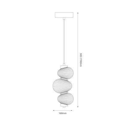 Lampadario LED a sospensione con filo BOLLA LED/12W/230V diametro 16 cm oro