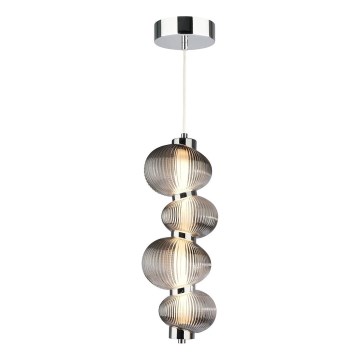 Lampadario LED a sospensione con filo BOLLA LED/17W/230V diametro 16 cm cromo lucido/fumé