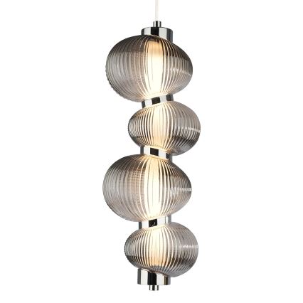 Lampadario LED a sospensione con filo BOLLA LED/17W/230V diametro 16 cm cromo lucido/fumé
