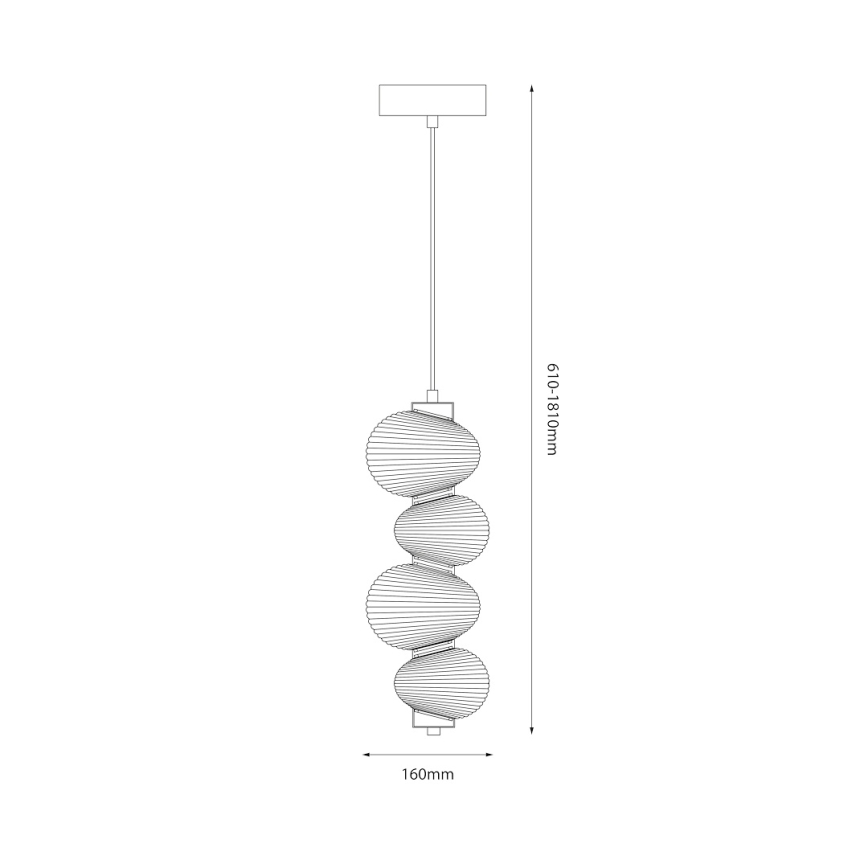 Lampadario LED a sospensione con filo BOLLA LED/17W/230V diametro 16 cm cromo lucido/fumé