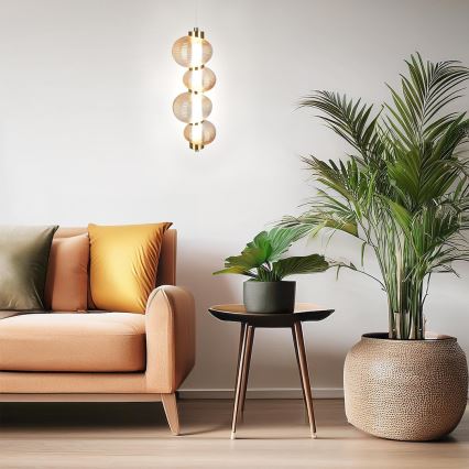 Lampadario LED a sospensione con filo BOLLA LED/17W/230V diametro 16 cm oro/fumé