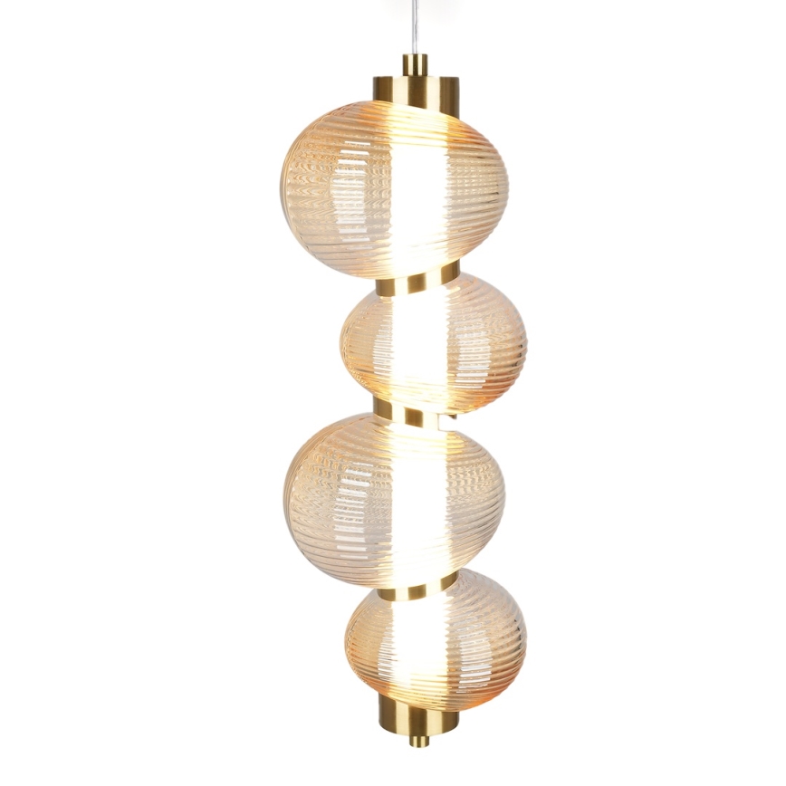Lampadario LED a sospensione con filo BOLLA LED/17W/230V diametro 16 cm oro/fumé
