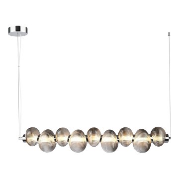 Lampadario LED a sospensione con filo BOLLA LED/32W/230V cromo lucido/fumé