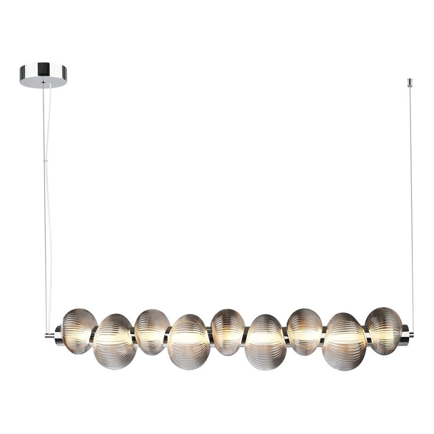 Lampadario LED a sospensione con filo BOLLA LED/32W/230V cromo lucido/fumé