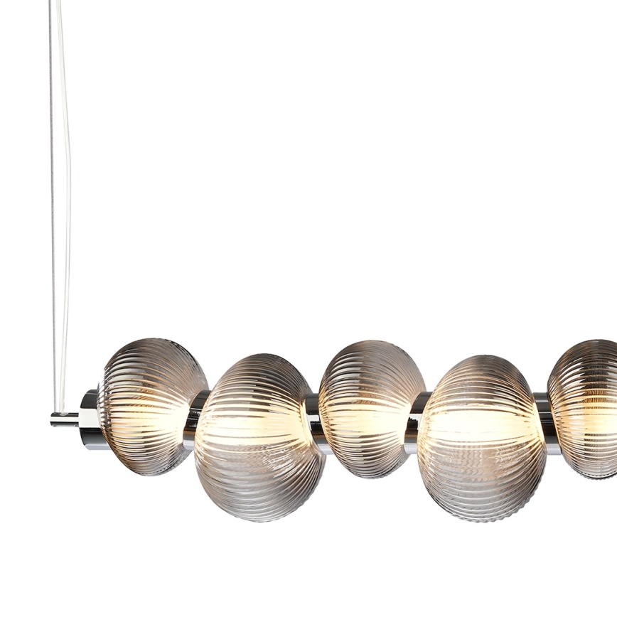 Lampadario LED a sospensione con filo BOLLA LED/32W/230V cromo lucido/fumé