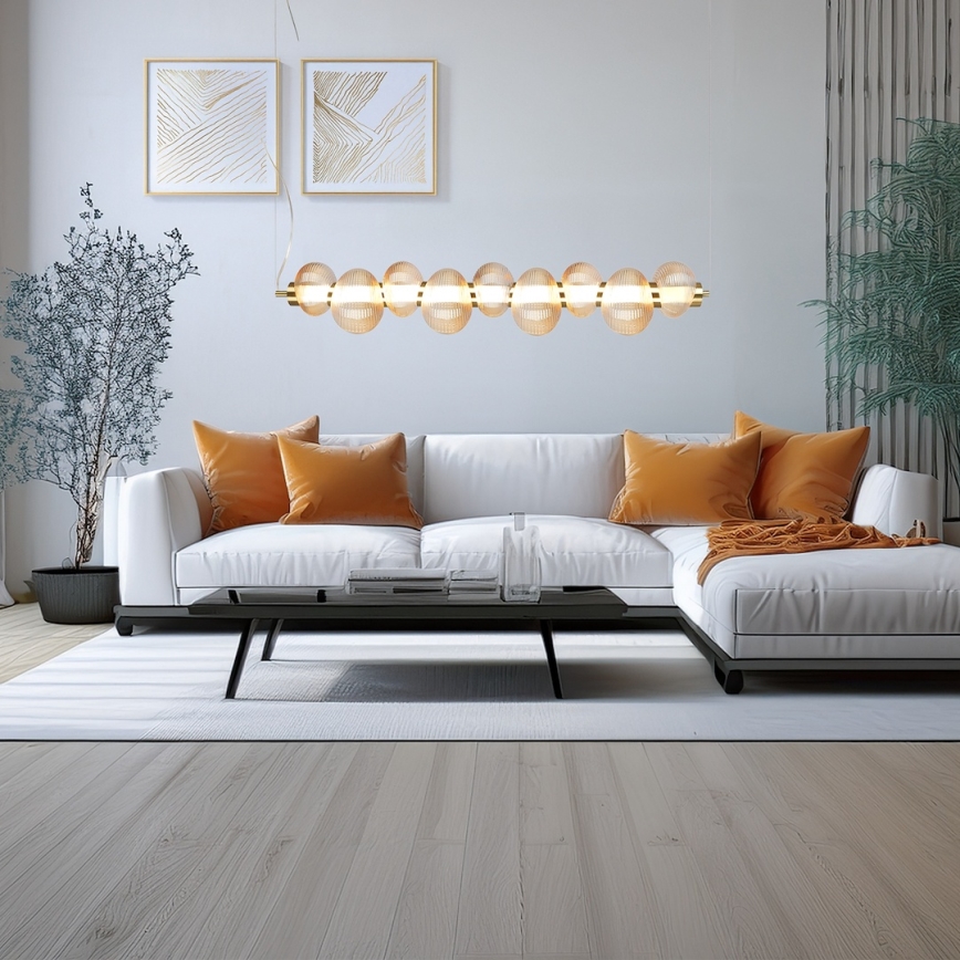 Lampadario LED a sospensione con filo BOLLA LED/32W/230V oro/fumé