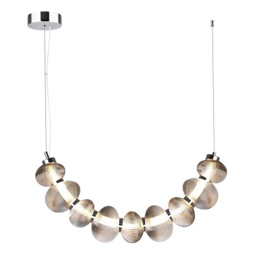 Lampadario LED a sospensione con filo BOLLA LED/36W/230V cromo lucido/fumé