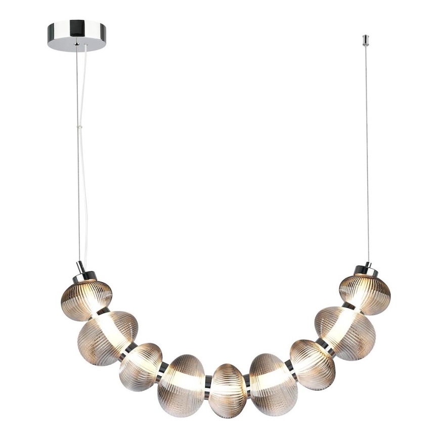 Lampadario LED a sospensione con filo BOLLA LED/36W/230V cromo lucido/fumé