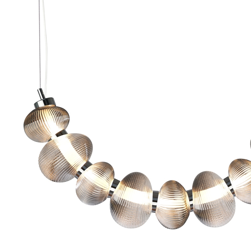 Lampadario LED a sospensione con filo BOLLA LED/36W/230V cromo lucido/fumé