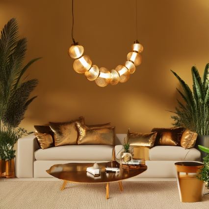 Lampadario LED a sospensione con filo BOLLA LED/36W/230V oro/fumé