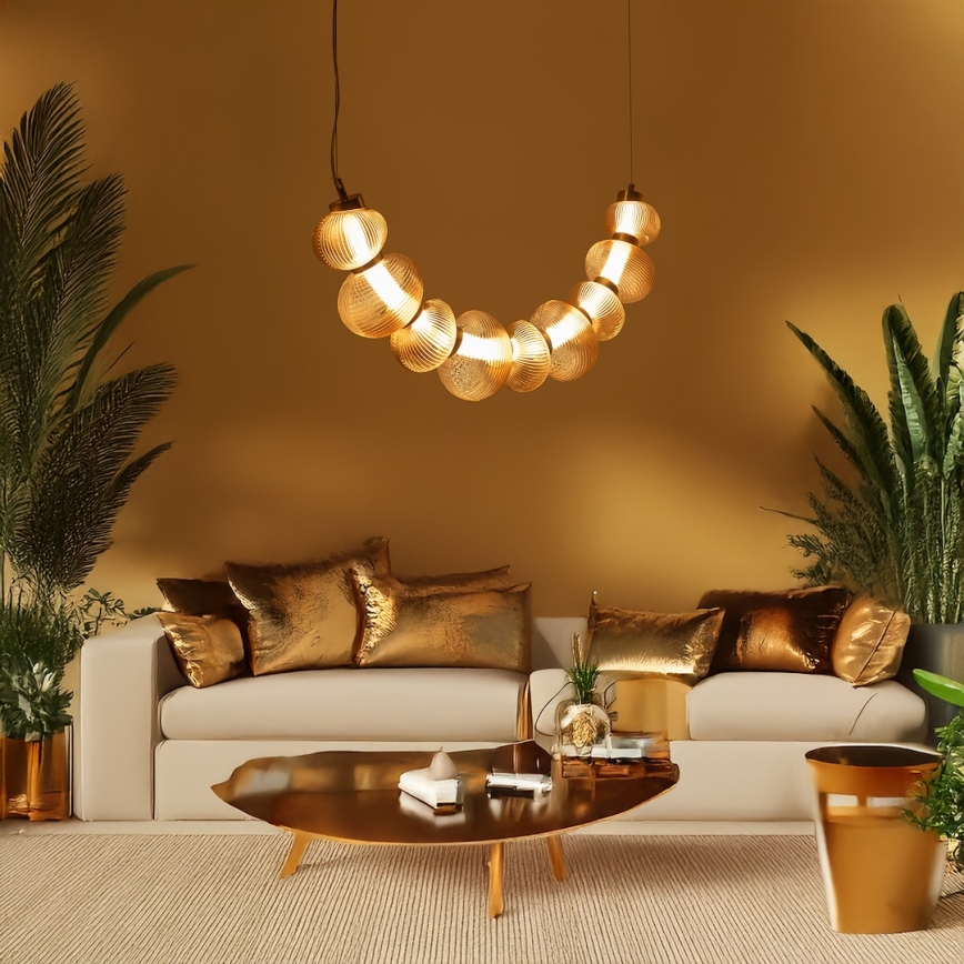 Lampadario LED a sospensione con filo BOLLA LED/36W/230V oro/fumé
