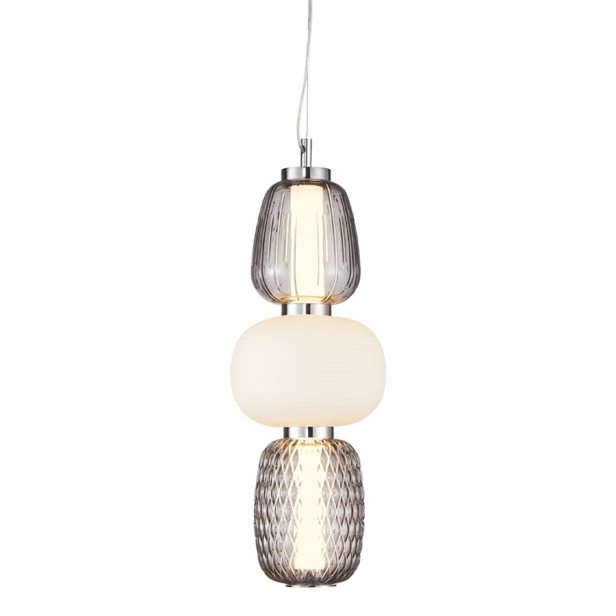 Lampadario LED a sospensione con filo CARO LED/28W/230V cromo lucido