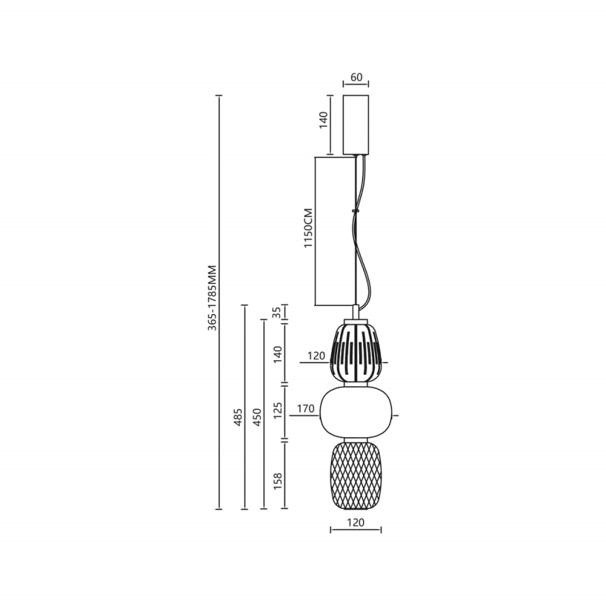 Lampadario LED a sospensione con filo CARO LED/28W/230V cromo lucido