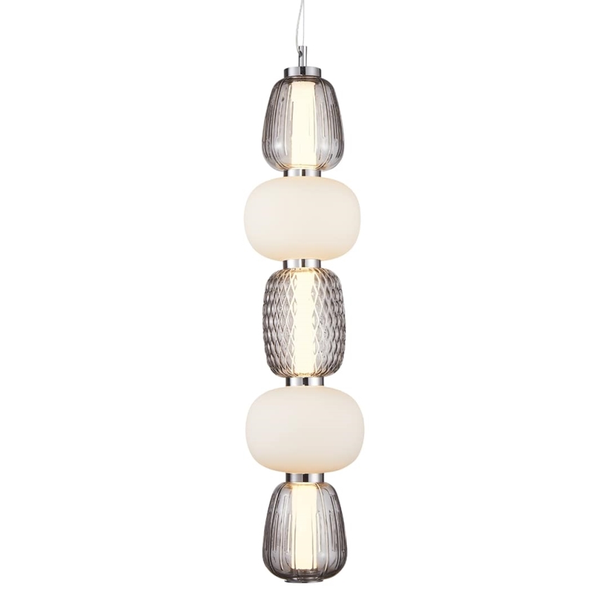 Lampadario LED a sospensione con filo CARO LED/40W/230V cromo lucido