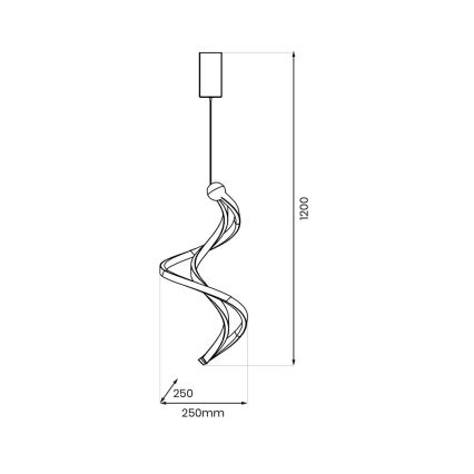 Lampadario LED a sospensione con filo COLIA LED/19W/230V nero/oro
