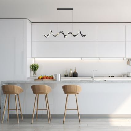 Lampadario LED a sospensione con filo COLIA LED/55W/230V nero/oro