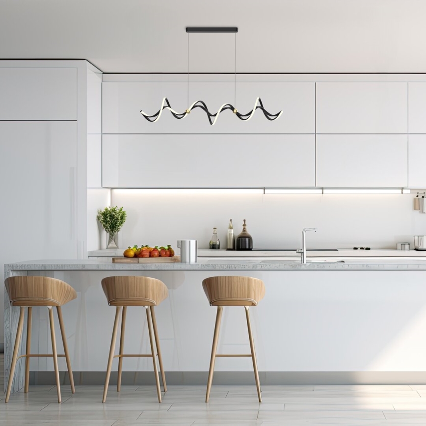 Lampadario LED a sospensione con filo COLIA LED/55W/230V nero/oro