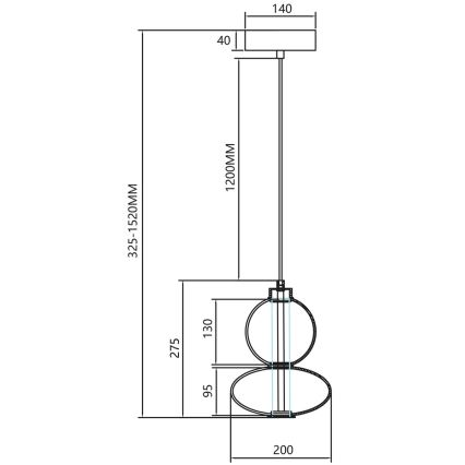 Lampadario LED a sospensione con filo DAPHNE LED/12W/230V oro