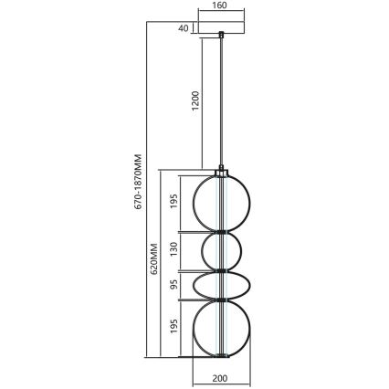 Lampadario LED a sospensione con filo DAPHNE LED/36W/230V grigio