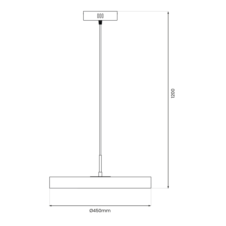 Lampadario LED a sospensione con filo DISC LED/38W/230V diametro 45 cm nero