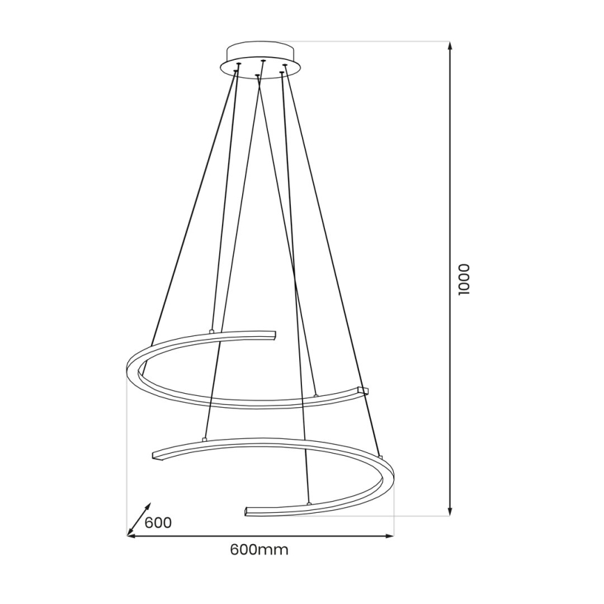 Lampadario LED a sospensione con filo DOUBLEMOON LED/30W/230V nero