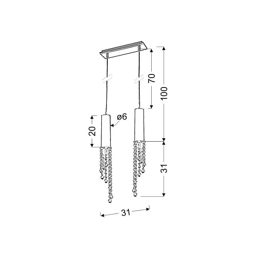 Lampadario LED a sospensione con filo DUERO 2xLED/3W/230V