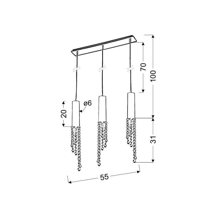Lampadario LED a sospensione con filo DUERO 3xLED/3W/230V