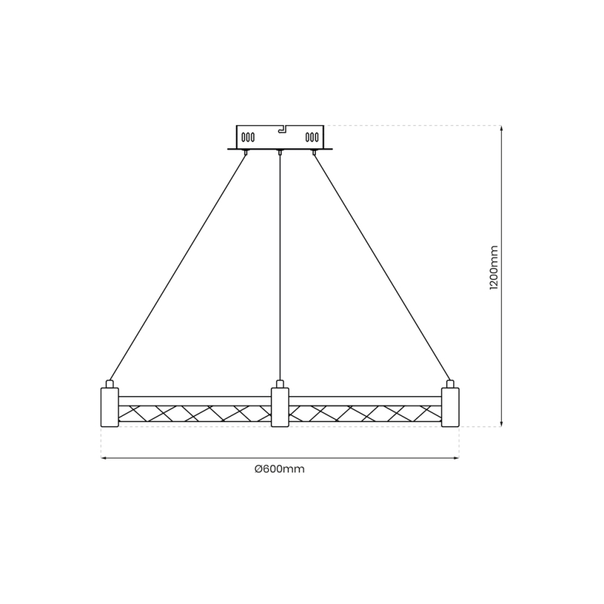 Lampadario LED a sospensione con filo ELEGANCE LED/36W/230V diametro 60 cm oro