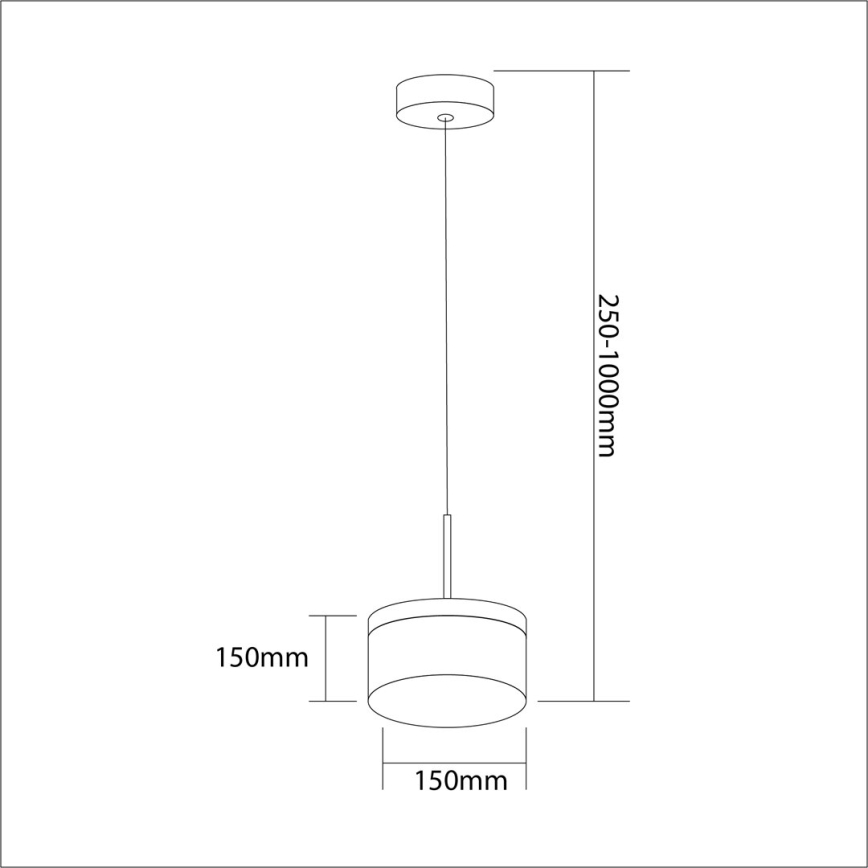 Lampadario LED a sospensione con filo ELEGANCE LED/9W/230V diametro 15 cm oro