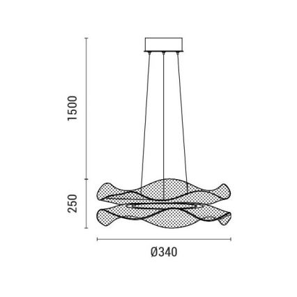 Lampadario LED a sospensione con filo FIRENZE LED/34W/230V 3000K diametro 34 cm