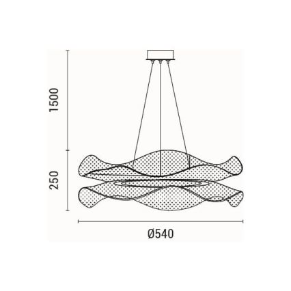 Lampadario LED a sospensione con filo FIRENZE LED/48W/230V 3000K diametro 54 cm