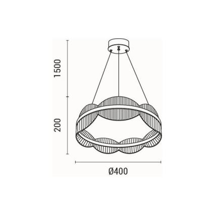 Lampadario LED a sospensione con filo FIRENZE LED/48W/230V 3000K diametro 40 cm
