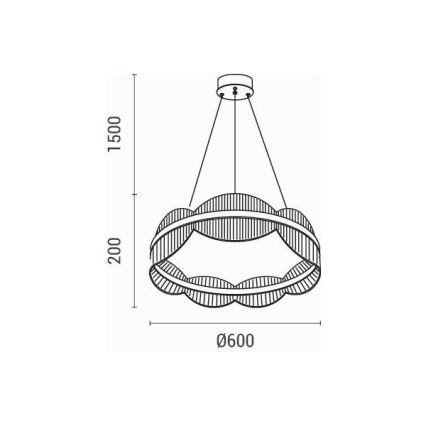 Lampadario LED a sospensione con filo FIRENZE LED/60W/230V 3000K diametro 60 cm