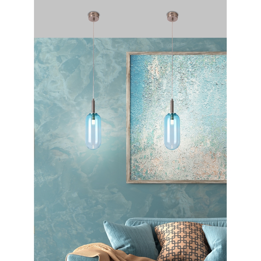Lampadario LED a sospensione con filo FIUGGI LED/6W/230V blu