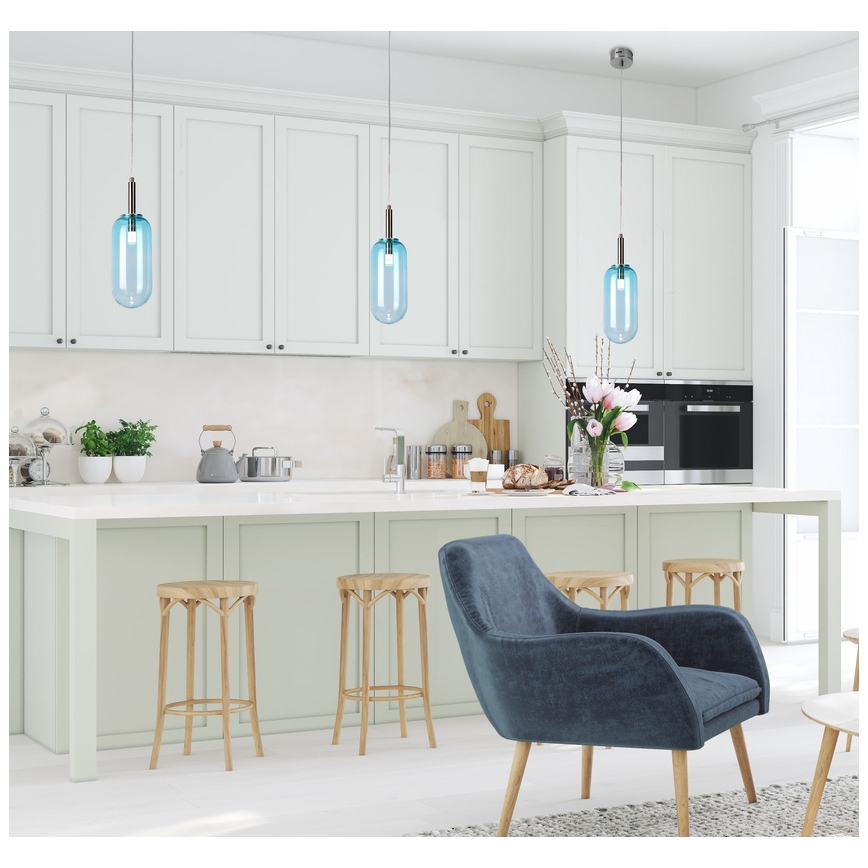 Lampadario LED a sospensione con filo FIUGGI LED/6W/230V blu