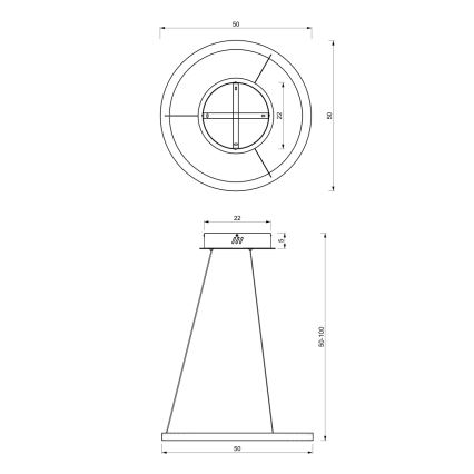 Lampadario LED a sospensione con filo GALAXIA LED/26W/230V nero