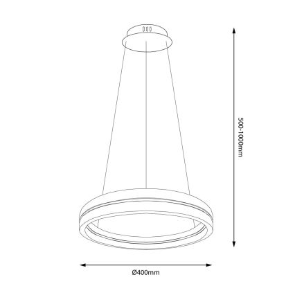 Lampadario LED a sospensione con filo GRAVITY LED/36W/230V nero